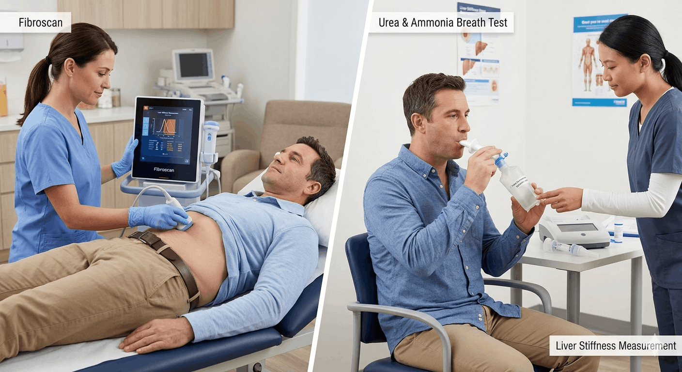 Fibroscan/Urea and Ammonia breath test